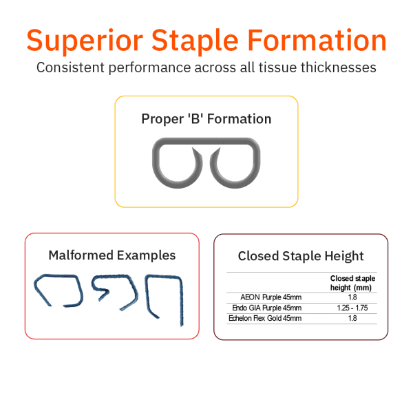 Serrated Staples Anatomy of a Surgical Stapler | AEON™ | Lexington Medical